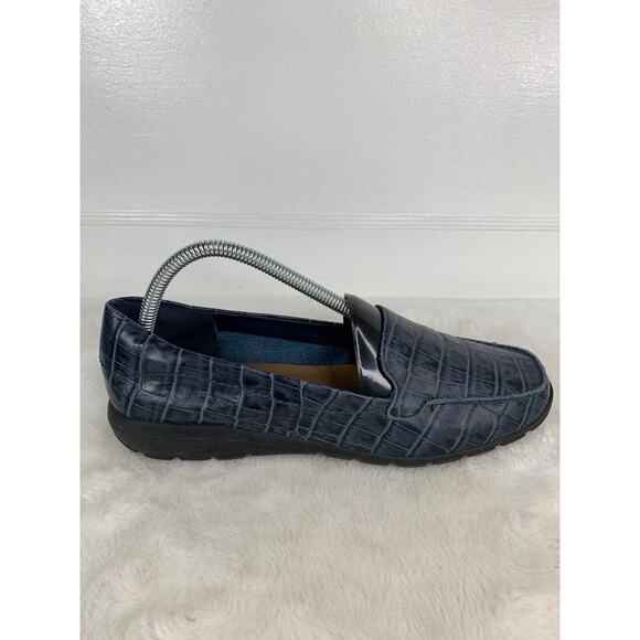 Easy Spirit ABIDE 8 Women's Navy Blue Crocodile Pattern Loafers Size 9M - Picture 7 of 9